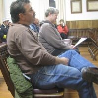 Former Shandaken Town Board Member, and Town Supervisor Peter DiScalafani at Monday’s meeting. In the same row is Kathy Nolan, currently a candidate for the Town Board.
